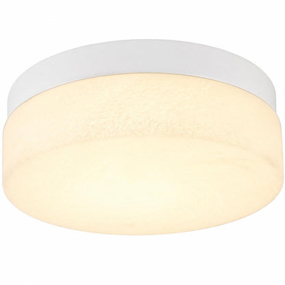 11" Black Metal And Frosted Glass Flush Mount Ceiling Light HomeRoots