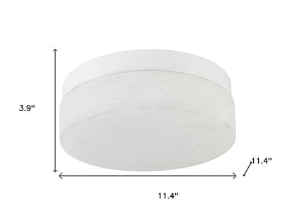 11" Black Metal And Frosted Glass Flush Mount Ceiling Light HomeRoots