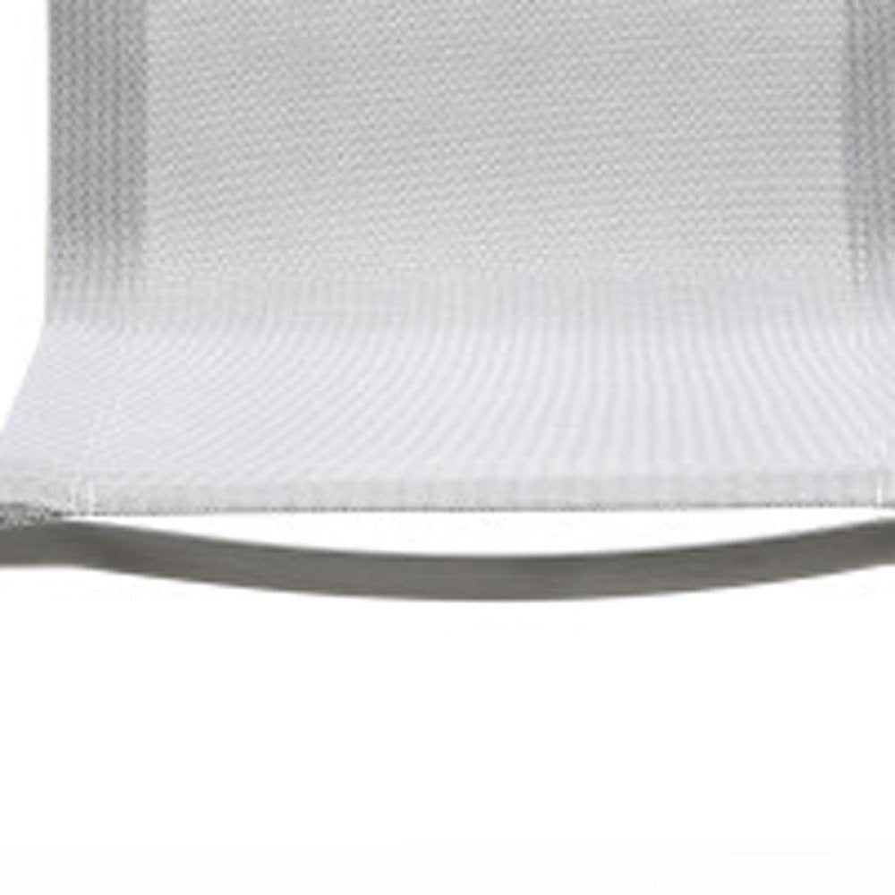 Set of Four Light Gray Steel Sling Outdoor Arm Chairs — view 5