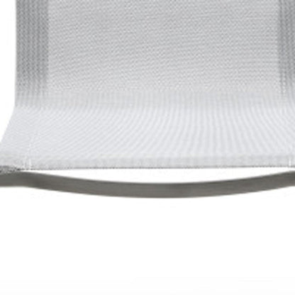 Set of Four Light Gray Steel Sling Outdoor Arm Chairs
