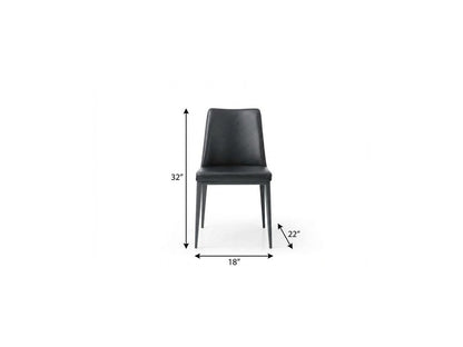 Black Faux Leather And Metal Dining Parsons Chair HomeRoots