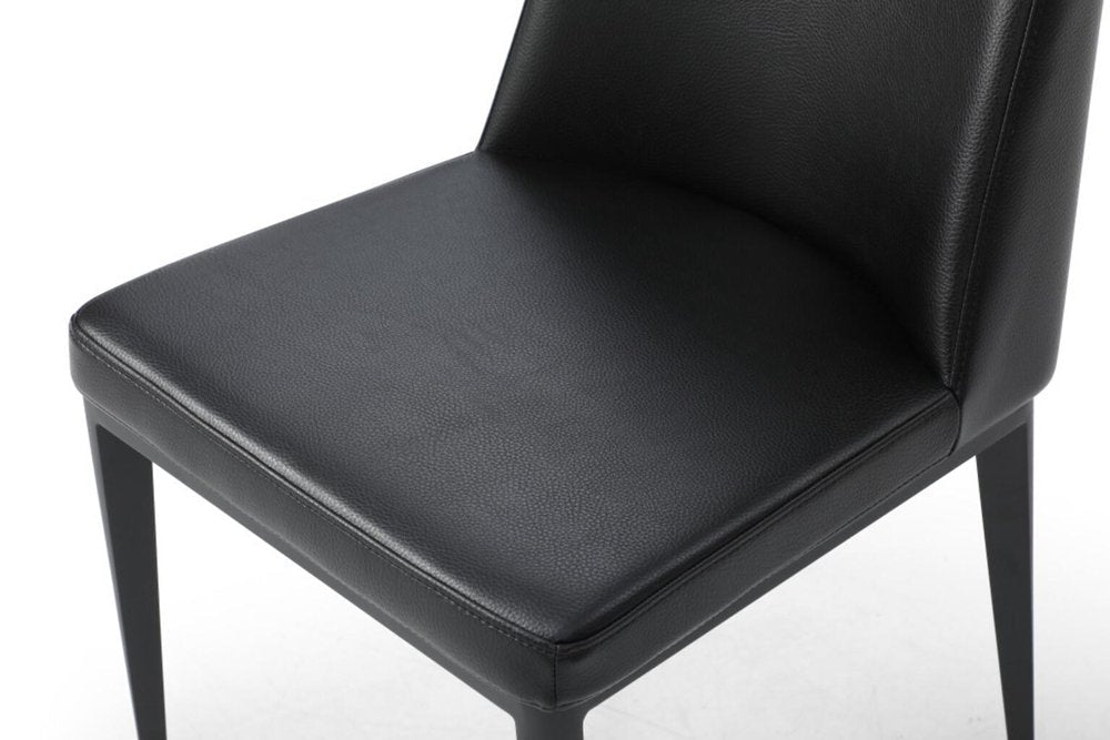 Black Faux Leather And Metal Dining Parsons Chair — view 7