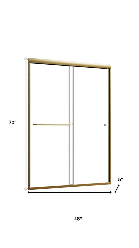 70" X 48" Aluminum and Glass Shower Door HomeRoots