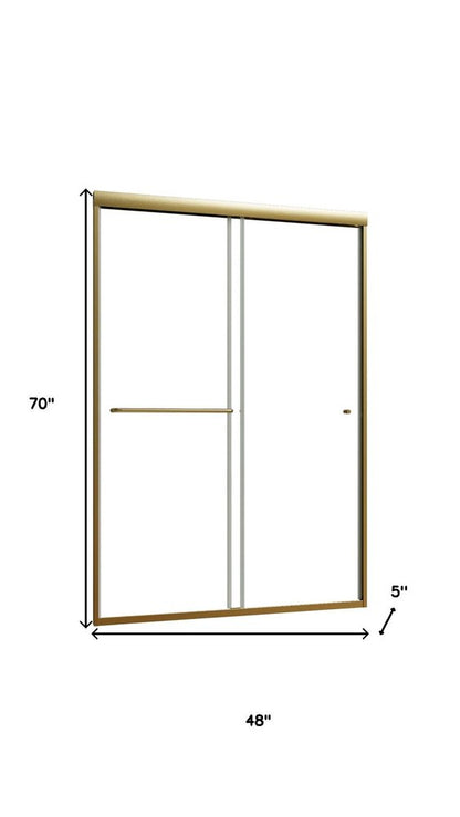 70" X 48" Aluminum and Glass Shower Door HomeRoots