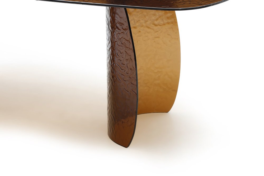 94" Bronze Glass Double Pedestal Base Dining Table HomeRoots