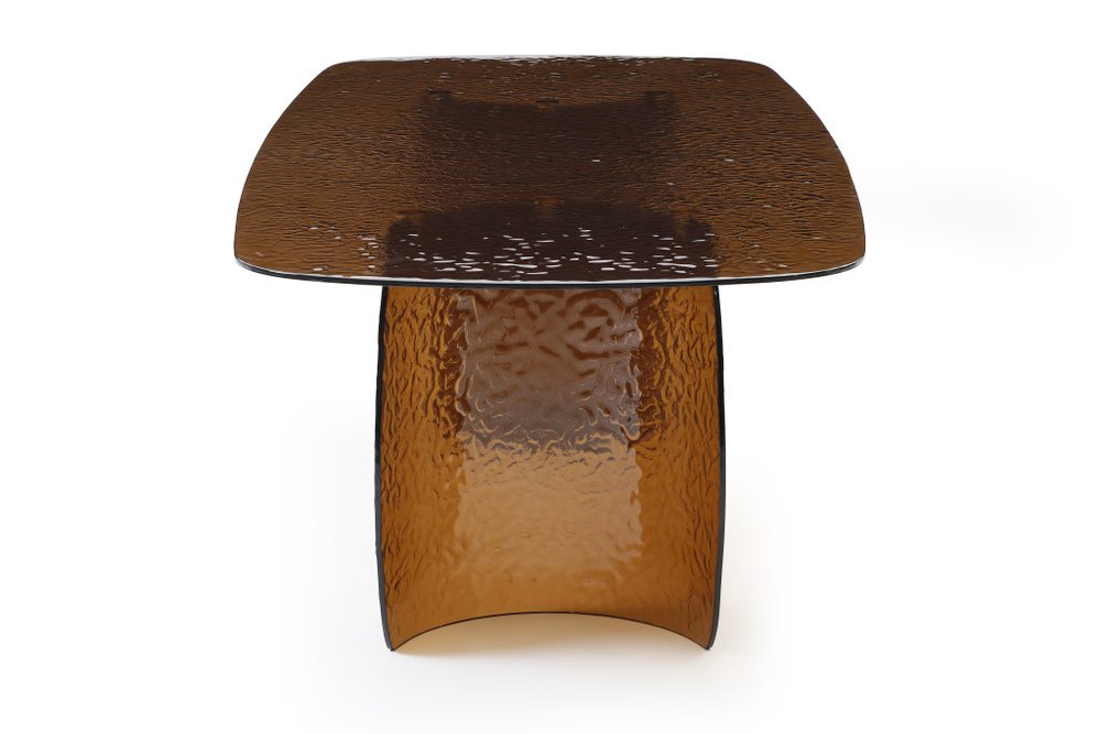 94" Bronze Glass Double Pedestal Base Dining Table — view 13