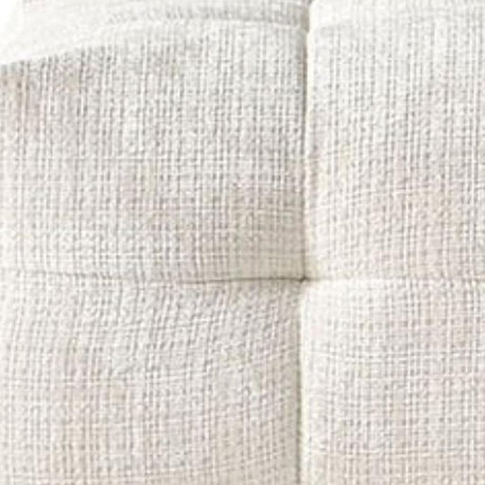 36" Beige and Black Chenille Tufted Pouf Ottoman — view 17