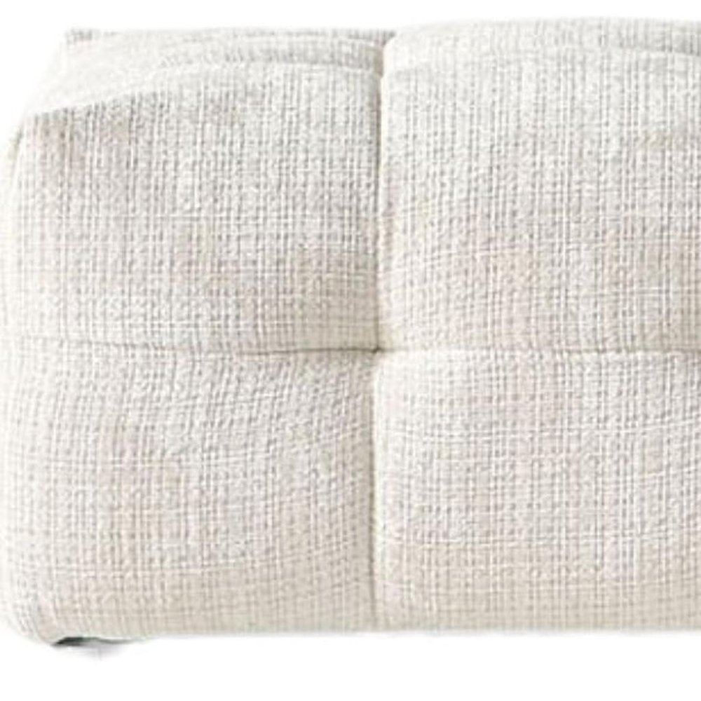 36" Beige and Black Chenille Tufted Pouf Ottoman — view 10