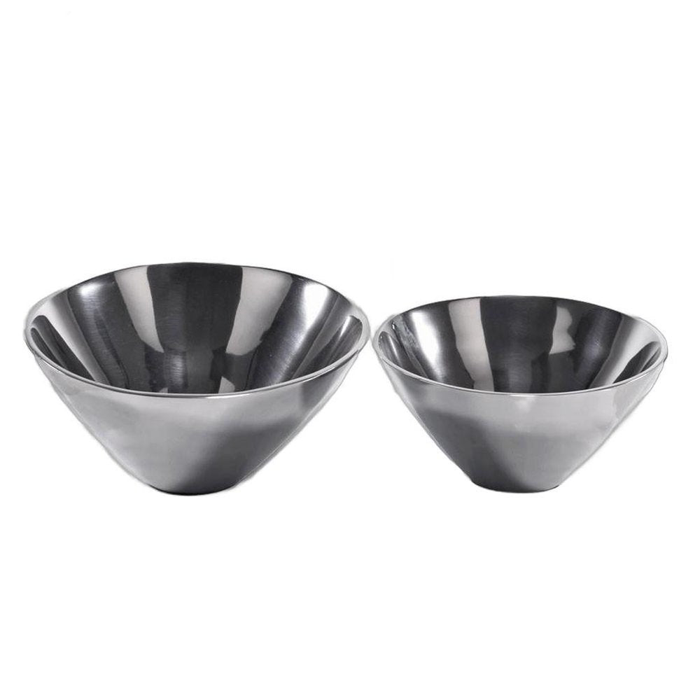 Set of Two Silver Aluminum Round Centerpiece Bowls — view 4