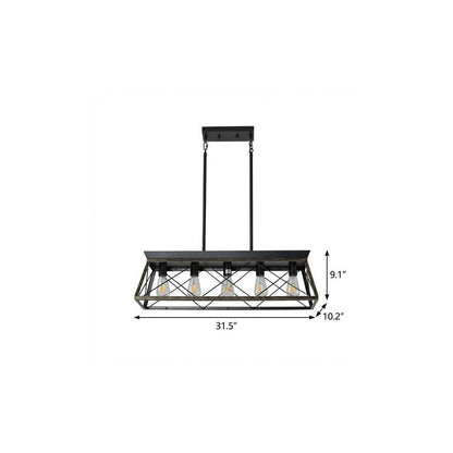 Black Metal Five Light Geometric And Kitchen Island Ceiling Light HomeRoots