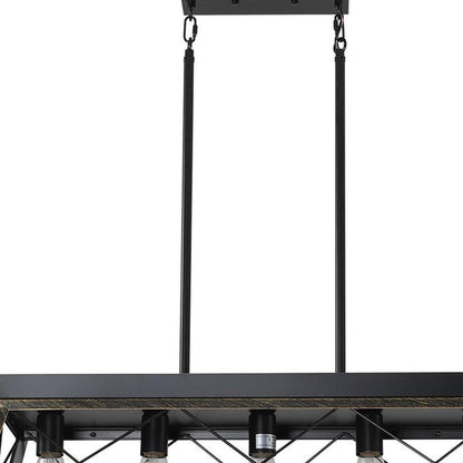 Black Metal Five Light Geometric And Kitchen Island Ceiling Light HomeRoots