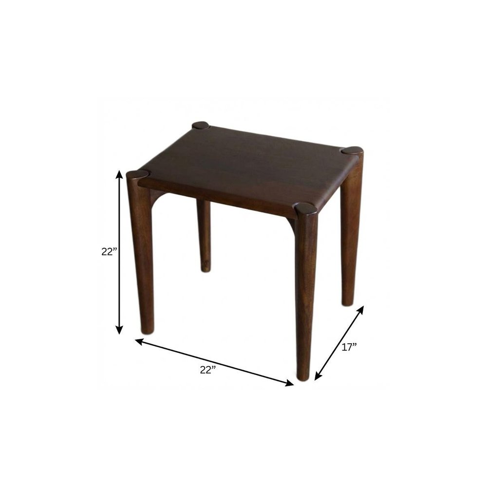 22" Brown Solid Wood Square End Table HomeRoots