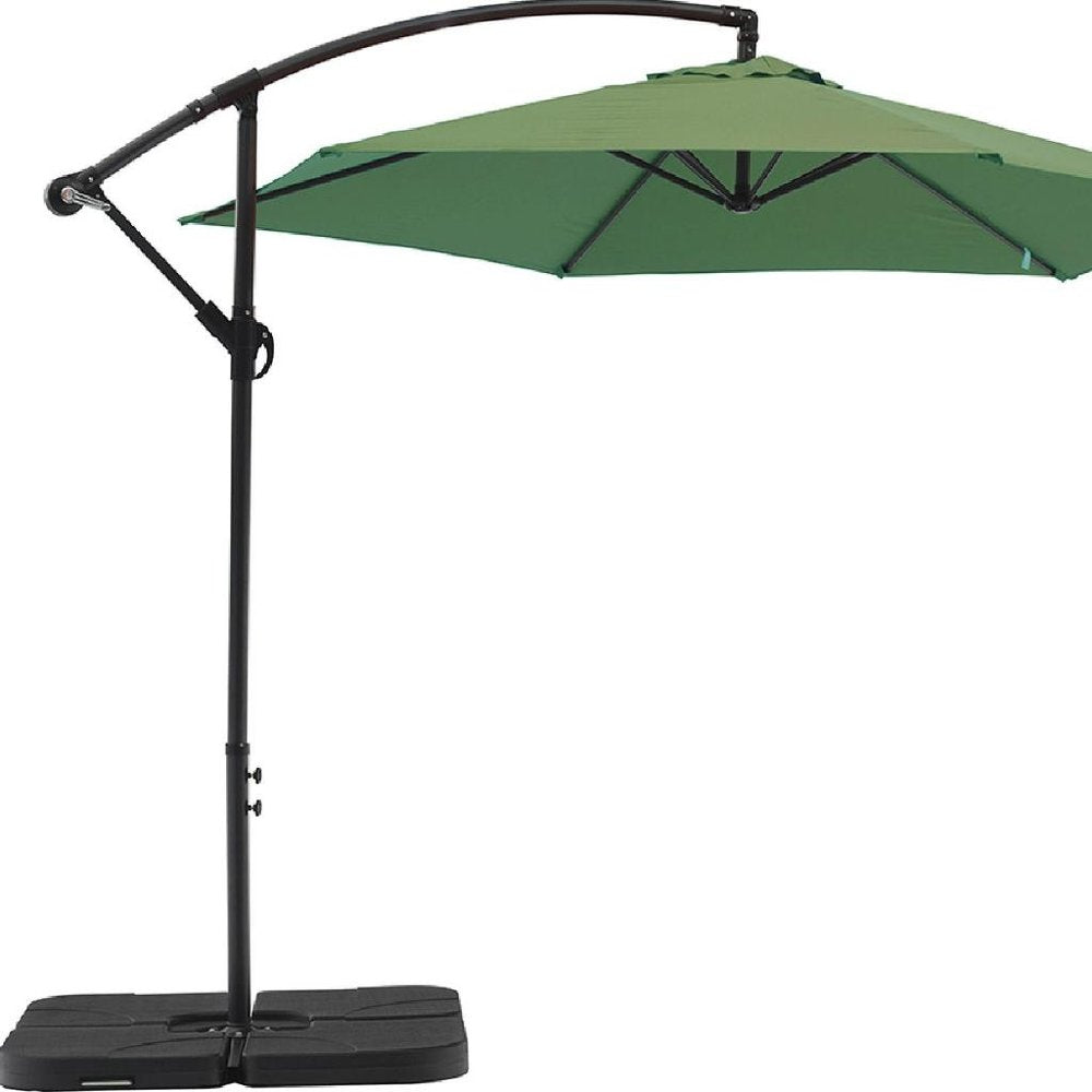 9.5' Green Polyester Hexagonal Cantilever Patio Umbrella with Stand — view 5