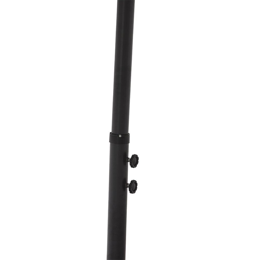9.5' White Polyester Hexagonal Cantilever Patio Umbrella with Stand — view 2
