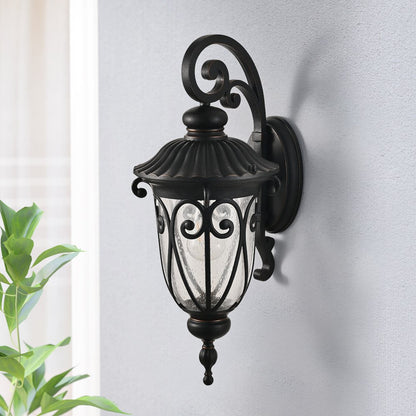 Black Transparent Outdoor Hanging Light With Clear Shades