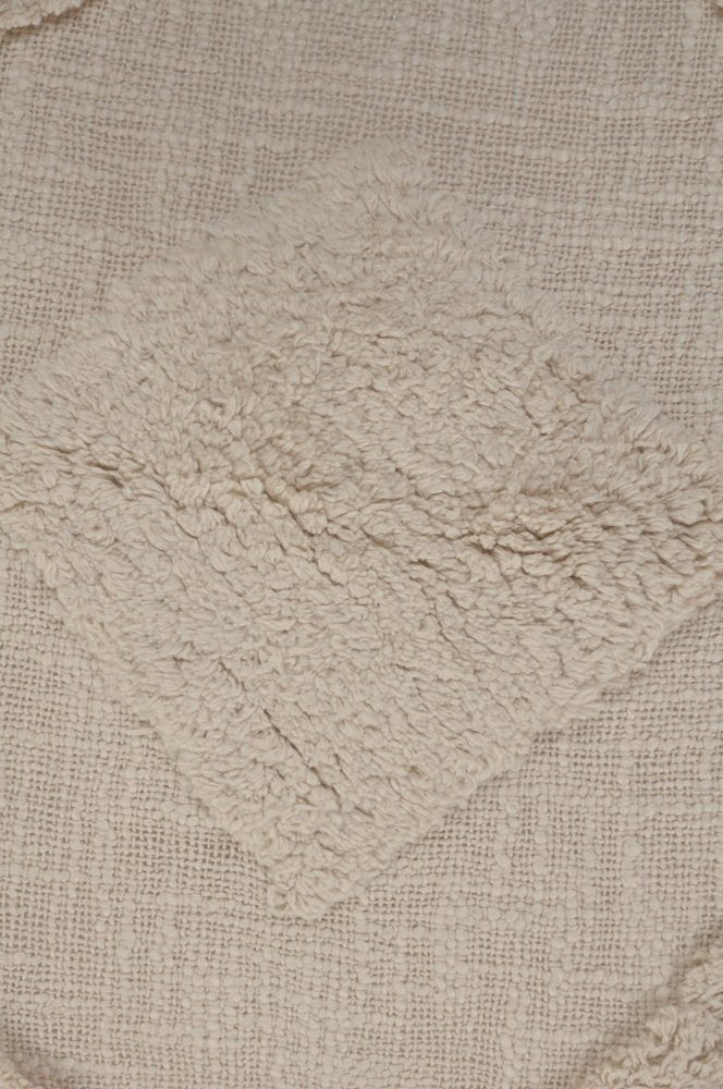 20" Beige And Brown Diamond Cotton Throw Pillow Cover with Texture