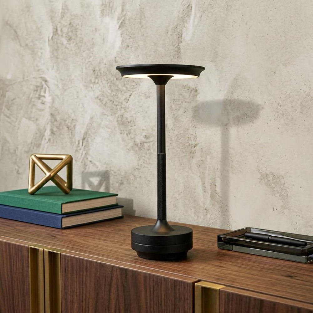 11" Black Round Desk Lamp — view 7