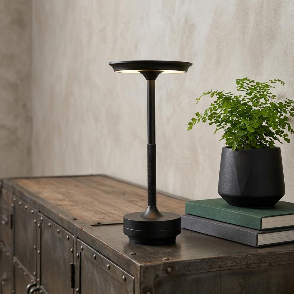 11" Black Round Desk Lamp — view 8