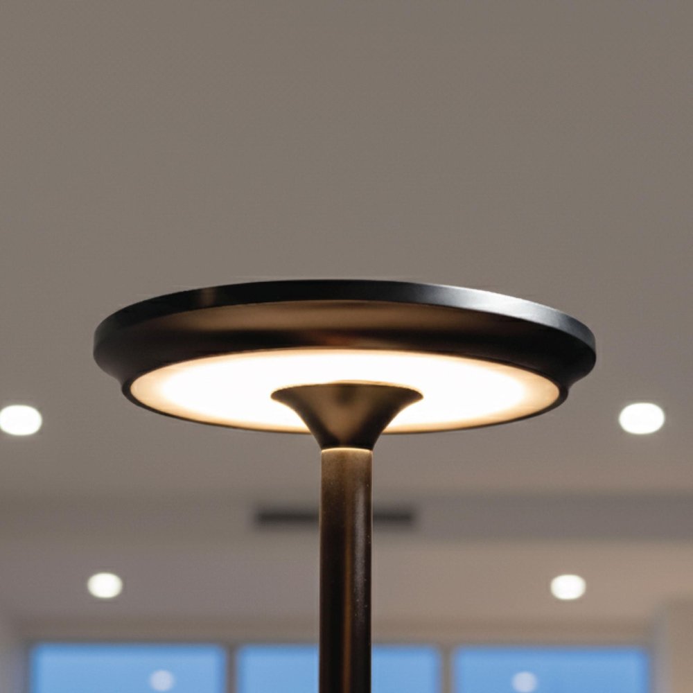 11" Black Round Desk Lamp — view 2