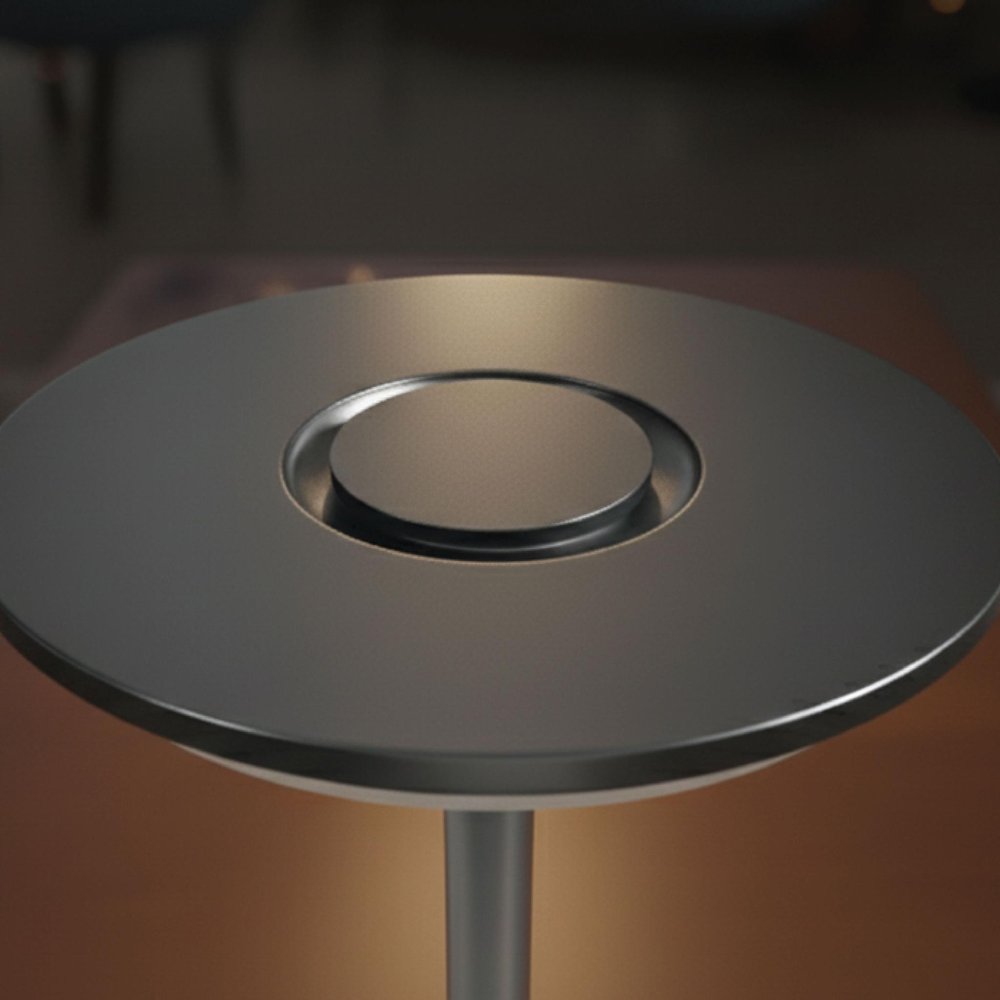 11" Black Round Desk Lamp — view 3