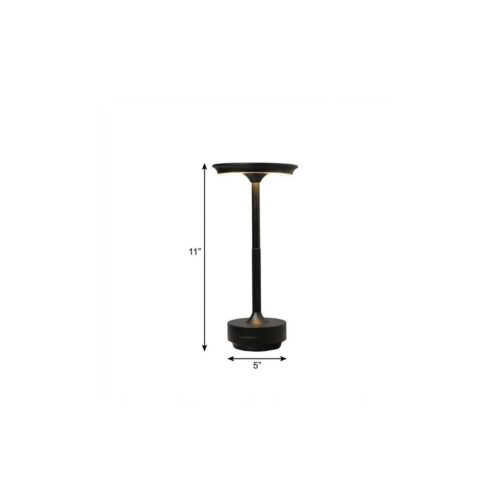 11" Black Round Desk Lamp — view 6