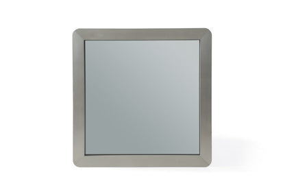 43" X 43" Gray And Silver Stainless Steel Square Framed Accent Mirror HomeRoots
