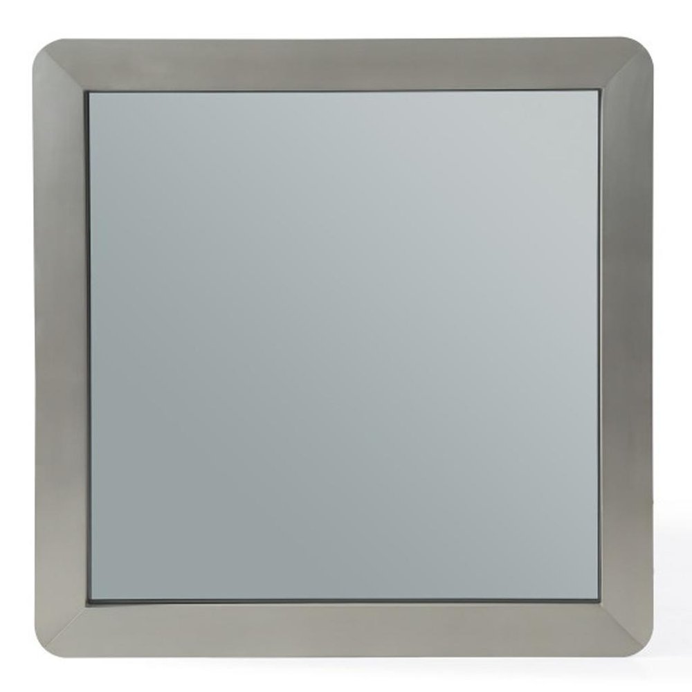 43" X 43" Gray And Silver Stainless Steel Square Framed Accent Mirror — view 4