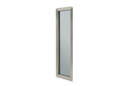 83" X 27" Gray And Silver Stainless Steel Wall Mounted And Leaning Framed Accent Mirror HomeRoots