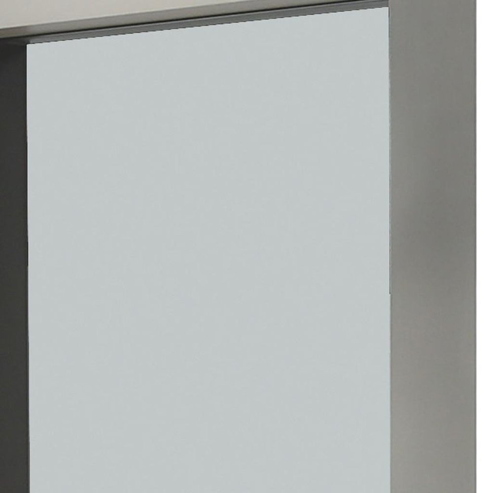 83" X 27" Gray And Silver Stainless Steel Wall Mounted And Leaning Framed Accent Mirror HomeRoots