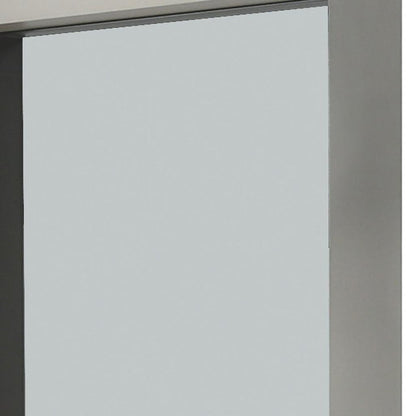 83" X 27" Gray And Silver Stainless Steel Wall Mounted And Leaning Framed Accent Mirror HomeRoots