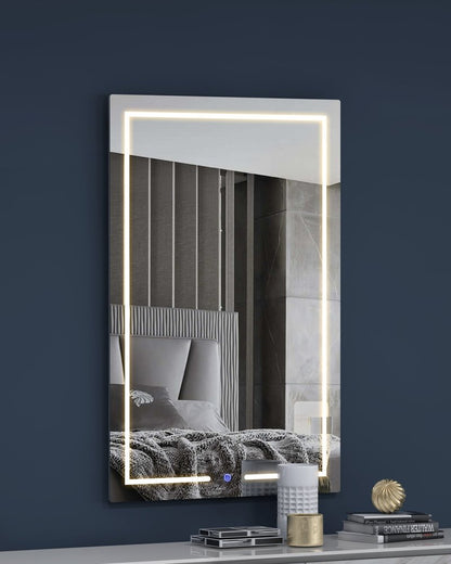 47" X 32" Lighted Frameless Bathroom Vanity Mirror HomeRoots