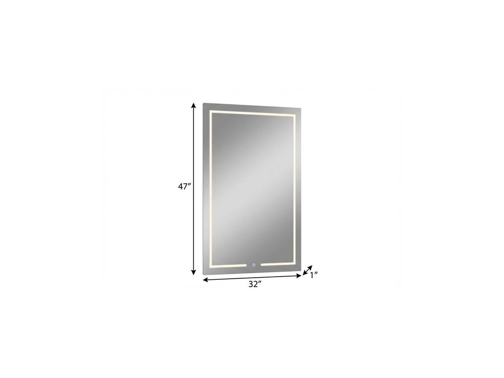 47" X 32" Lighted Frameless Bathroom Vanity Mirror — view 5