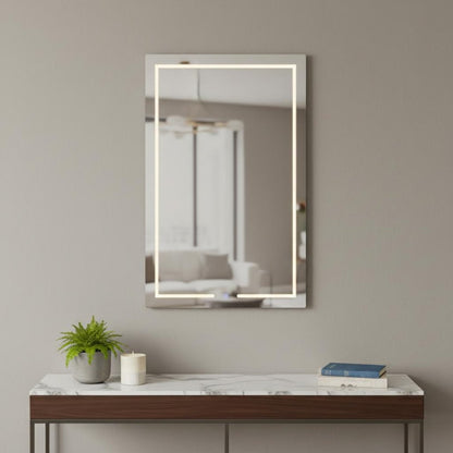 47" X 32" Lighted Frameless Bathroom Vanity Mirror HomeRoots