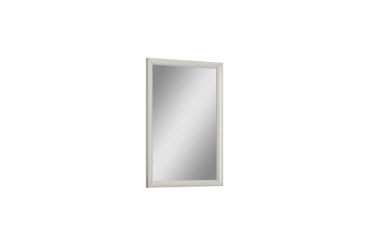47" X 33" Light Gray Wood Framed Dresser Mirror