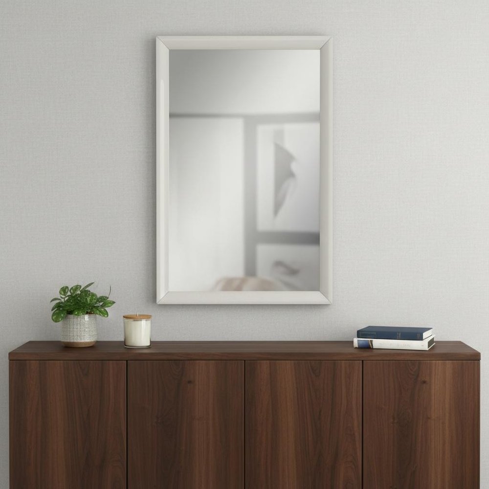 47" X 33" Light Gray Wood Framed Dresser Mirror HomeRoots