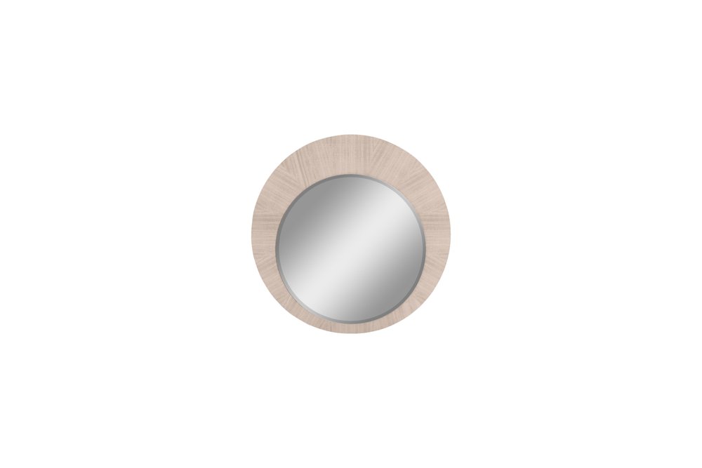 39" X 39" Beige Wood Round Framed Dresser Mirror HomeRoots