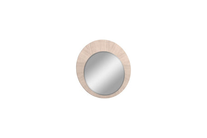 39" X 39" Beige Wood Round Framed Dresser Mirror HomeRoots
