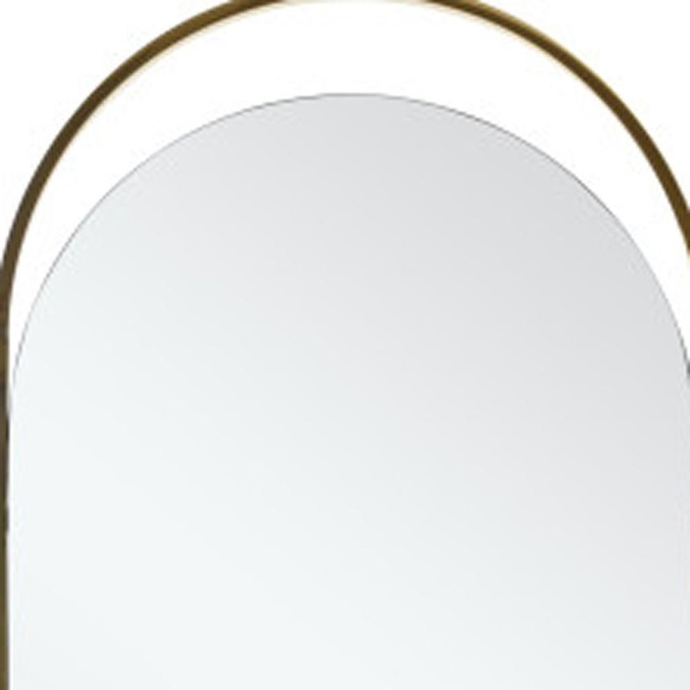 82" X 33" Gold Steel Oval Freestanding Framed Full Length Mirror HomeRoots
