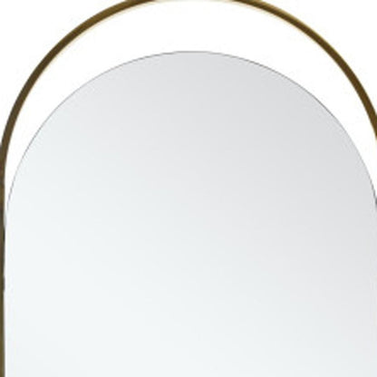 82" X 33" Gold Steel Oval Freestanding Framed Full Length Mirror HomeRoots