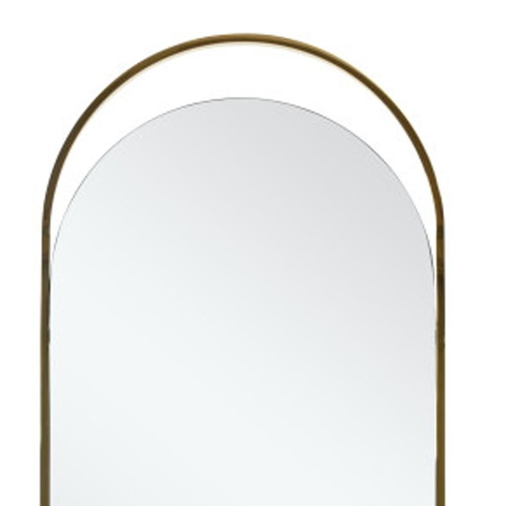 82" X 33" Gold Steel Oval Freestanding Framed Full Length Mirror HomeRoots
