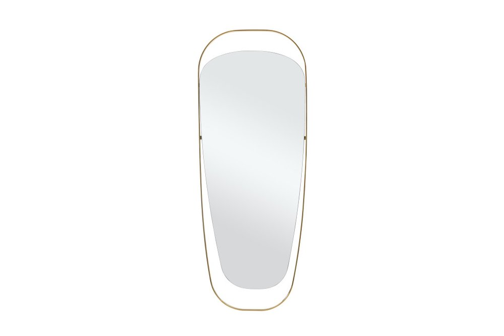 83" X 33" Gold Steel Oval Framed Accent Mirror HomeRoots