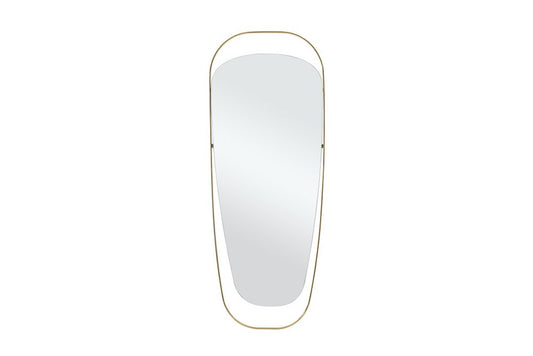 83" X 33" Gold Steel Oval Framed Accent Mirror