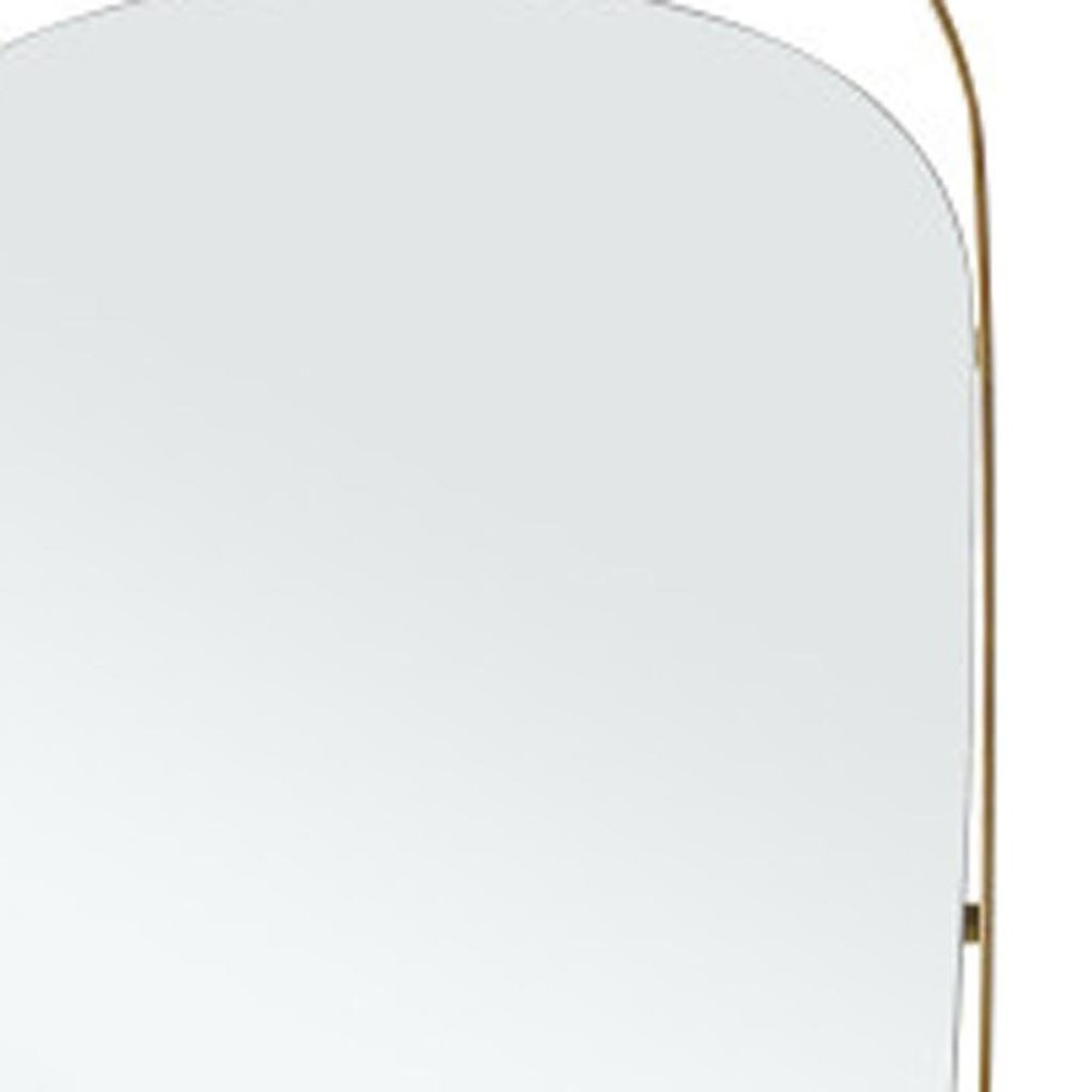 83" X 33" Gold Steel Oval Framed Accent Mirror HomeRoots