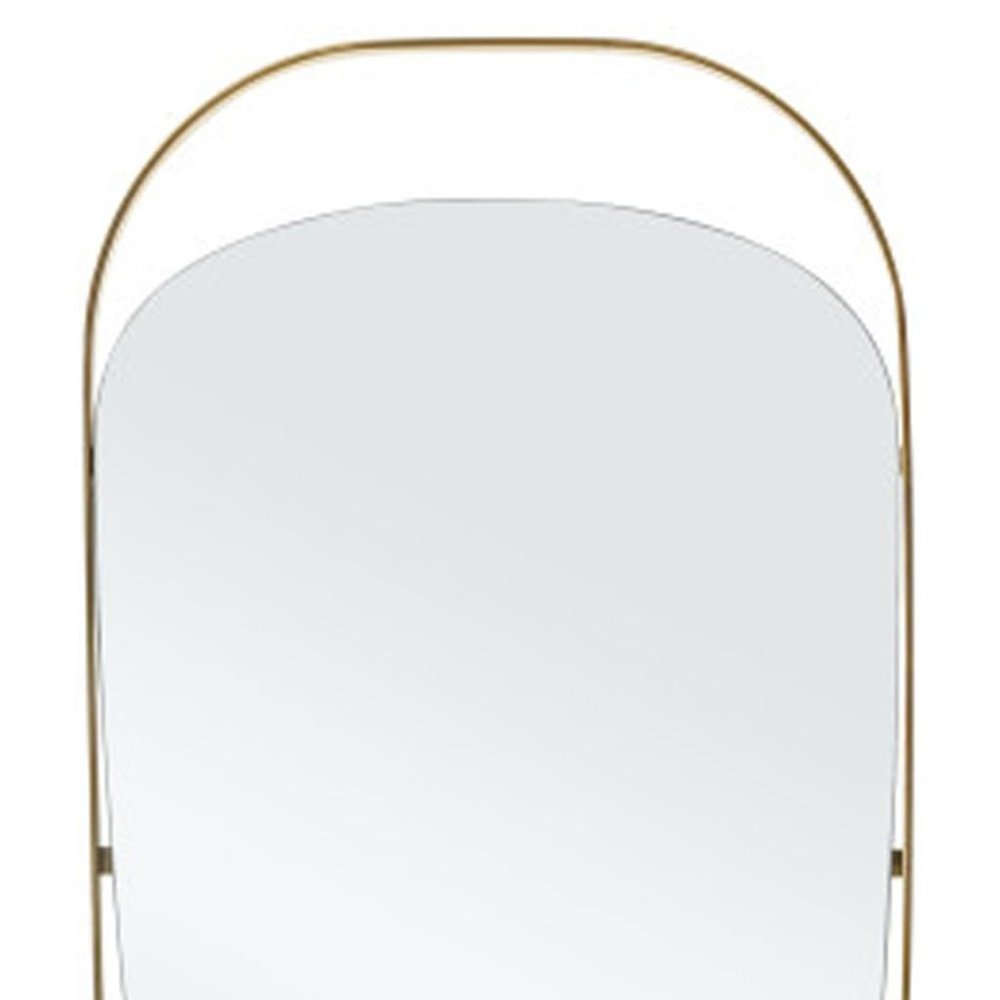 83" X 33" Gold Steel Oval Framed Accent Mirror — view 3