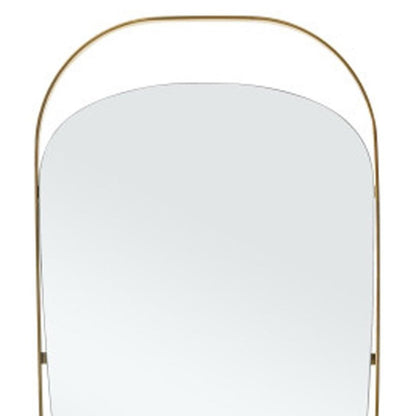 83" X 33" Gold Steel Oval Framed Accent Mirror HomeRoots