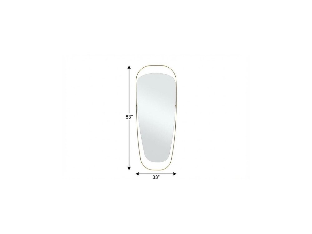 83" X 33" Gold Steel Oval Framed Accent Mirror — view 4