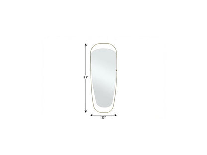 83" X 33" Gold Steel Oval Framed Accent Mirror HomeRoots