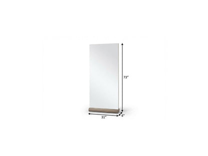 73" X 31" Brown Solid Wood Leaning Framed Full Length Mirror HomeRoots
