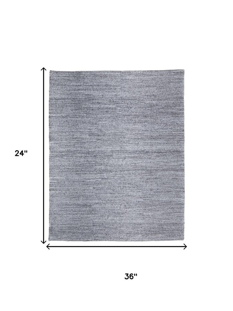 2' X 3' Gray And Ivory Handmade Indoor Outdoor Area Rug HomeRoots