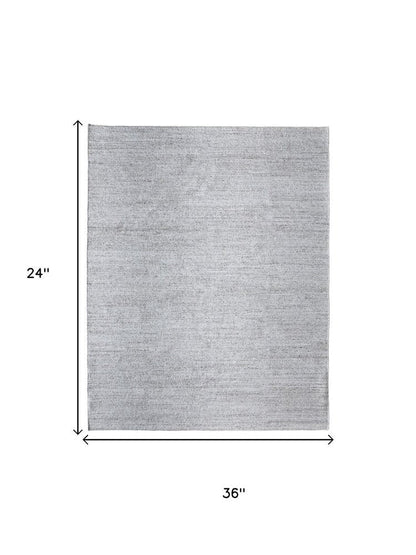 2' X 3' Silver Handmade Indoor Outdoor Area Rug HomeRoots